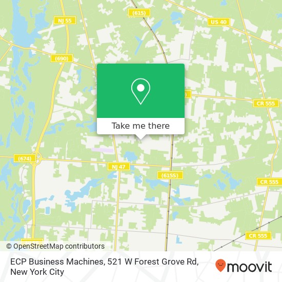 Mapa de ECP Business Machines, 521 W Forest Grove Rd