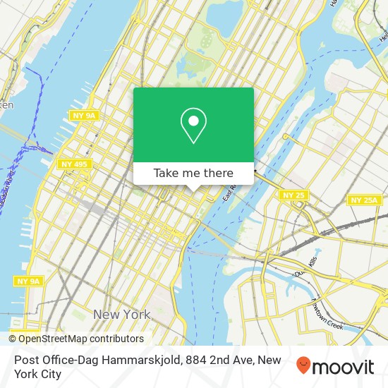 Post Office-Dag Hammarskjold, 884 2nd Ave map