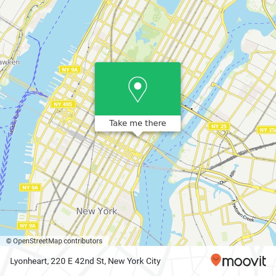 Mapa de Lyonheart, 220 E 42nd St