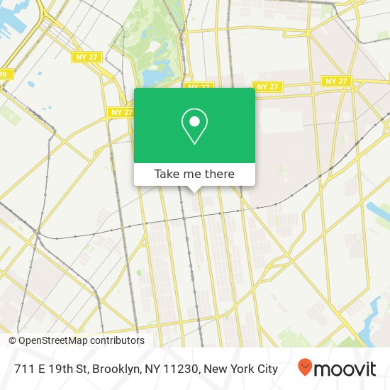 Mapa de 711 E 19th St, Brooklyn, NY 11230