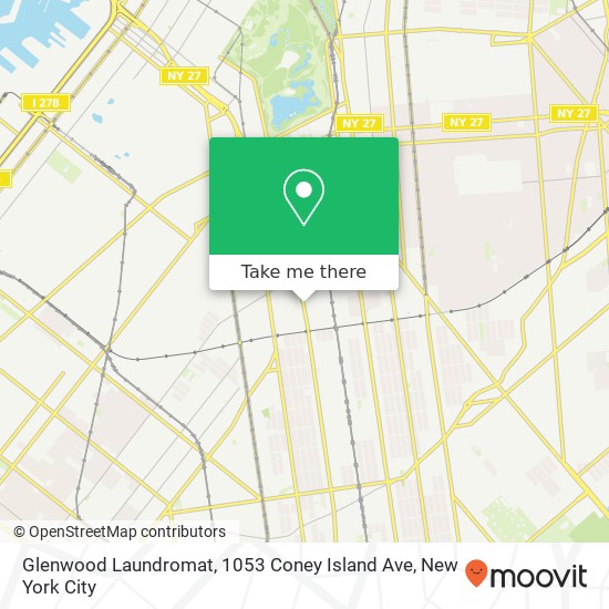 Mapa de Glenwood Laundromat, 1053 Coney Island Ave