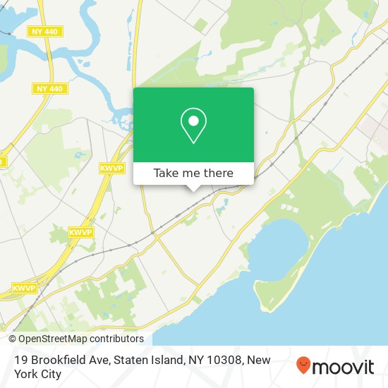 Mapa de 19 Brookfield Ave, Staten Island, NY 10308