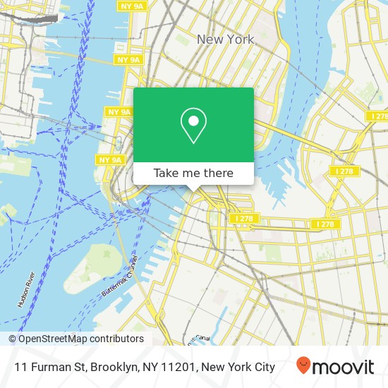 Mapa de 11 Furman St, Brooklyn, NY 11201