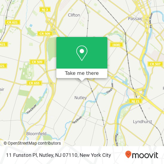 11 Funston Pl, Nutley, NJ 07110 map