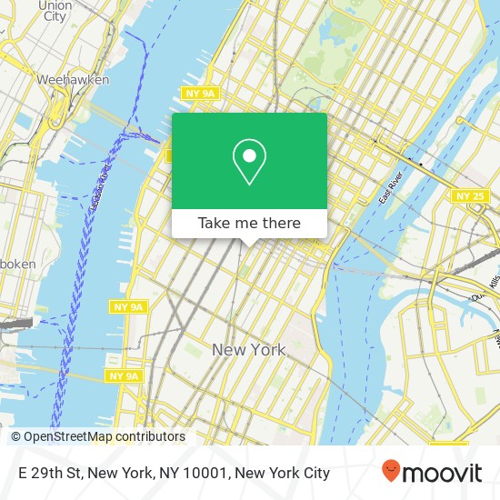 E 29th St, New York, NY 10001 map