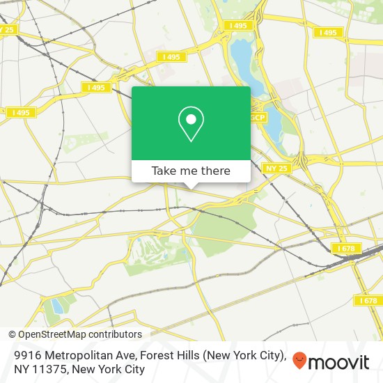 9916 Metropolitan Ave, Forest Hills (New York City), NY 11375 map