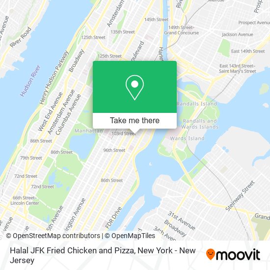 Halal JFK Fried Chicken and Pizza map