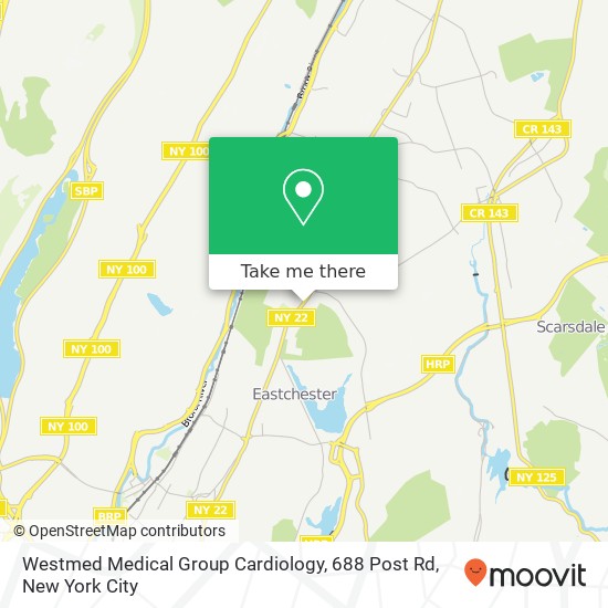Mapa de Westmed Medical Group Cardiology, 688 Post Rd