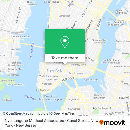 Mapa de Nyu Langone Medical Associates - Canal Street