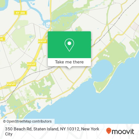 Mapa de 350 Beach Rd, Staten Island, NY 10312