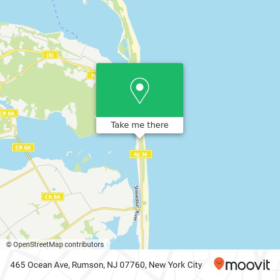Mapa de 465 Ocean Ave, Rumson, NJ 07760