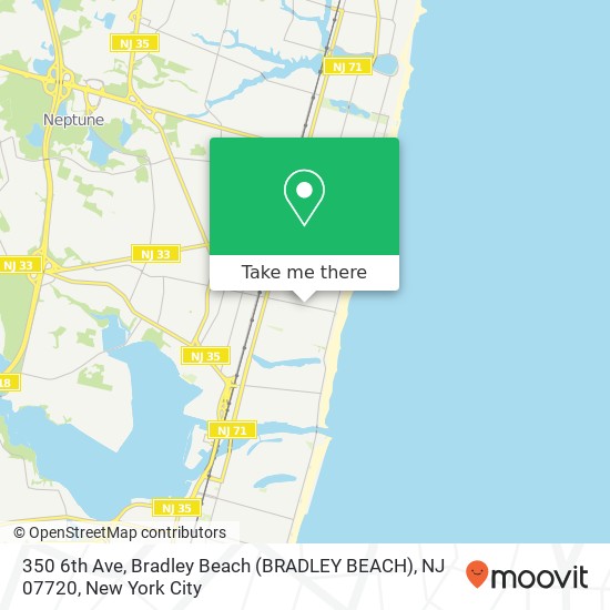 Mapa de 350 6th Ave, Bradley Beach (BRADLEY BEACH), NJ 07720