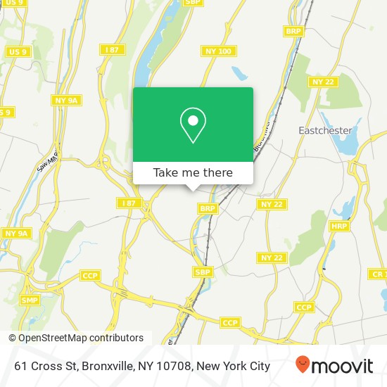 Mapa de 61 Cross St, Bronxville, NY 10708