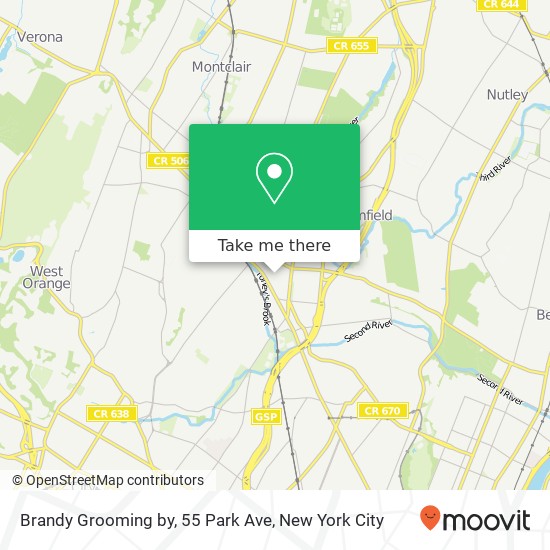 Mapa de Brandy Grooming by, 55 Park Ave