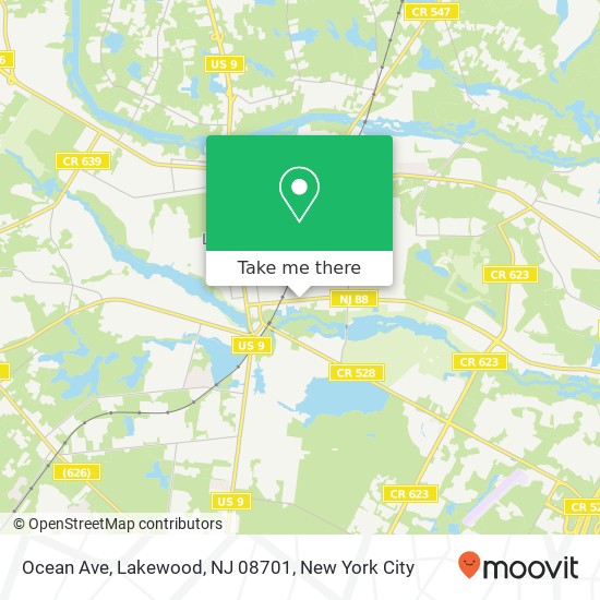 Mapa de Ocean Ave, Lakewood, NJ 08701