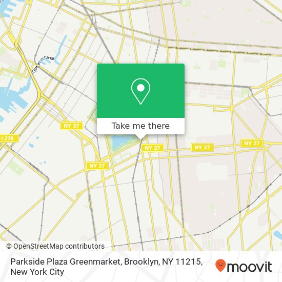 Mapa de Parkside Plaza Greenmarket, Brooklyn, NY 11215