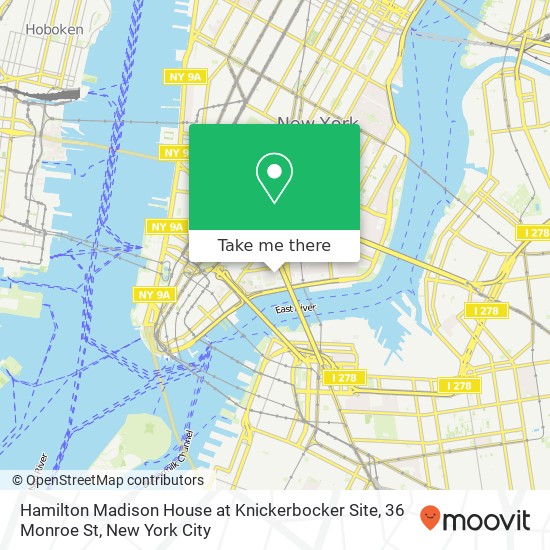 Hamilton Madison House at Knickerbocker Site, 36 Monroe St map