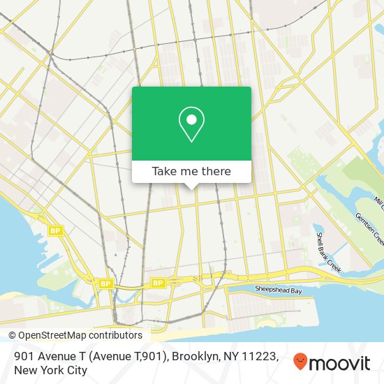Mapa de 901 Avenue T (Avenue T,901), Brooklyn, NY 11223