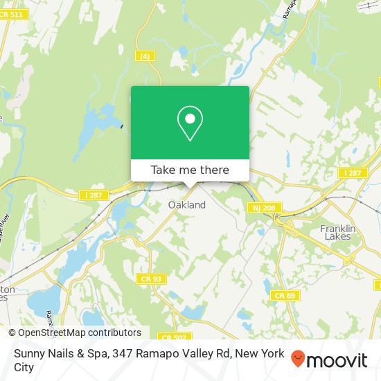 Mapa de Sunny Nails & Spa, 347 Ramapo Valley Rd