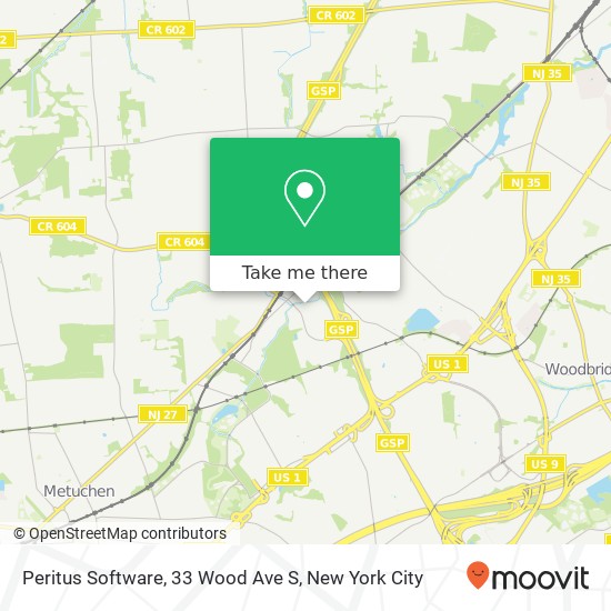 Mapa de Peritus Software, 33 Wood Ave S