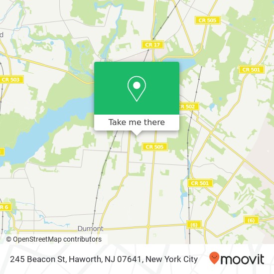 Mapa de 245 Beacon St, Haworth, NJ 07641