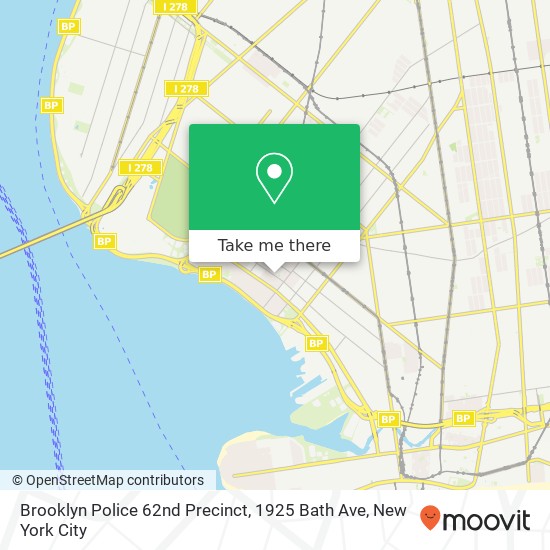 Mapa de Brooklyn Police 62nd Precinct, 1925 Bath Ave
