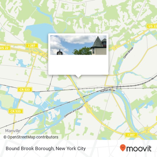 Mapa de Bound Brook Borough