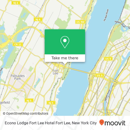 Mapa de Econo Lodge Fort Lee Hotel Fort Lee