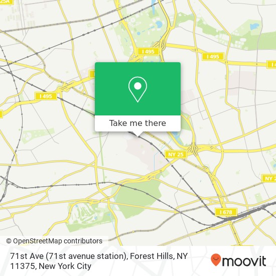Mapa de 71st Ave (71st avenue station), Forest Hills, NY 11375