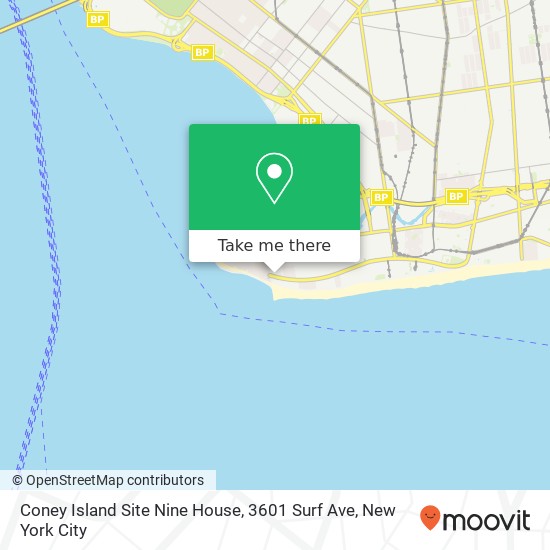 Mapa de Coney Island Site Nine House, 3601 Surf Ave