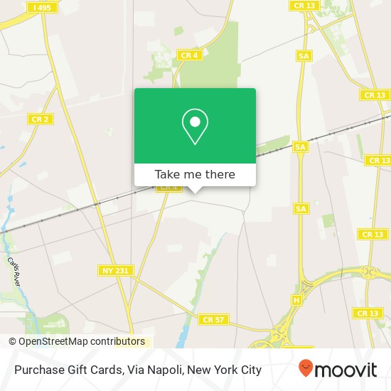 Purchase Gift Cards, Via Napoli map