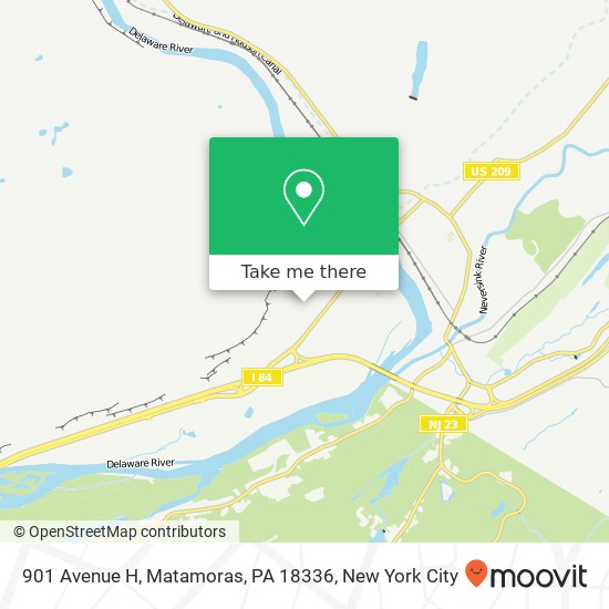 Mapa de 901 Avenue H, Matamoras, PA 18336