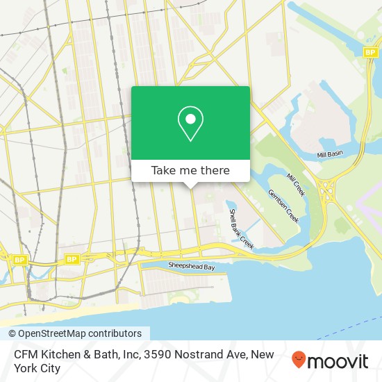 Mapa de CFM Kitchen & Bath, Inc, 3590 Nostrand Ave
