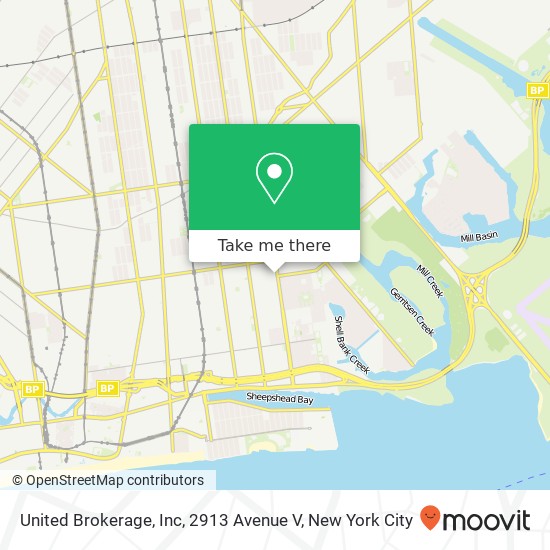 Mapa de United Brokerage, Inc, 2913 Avenue V