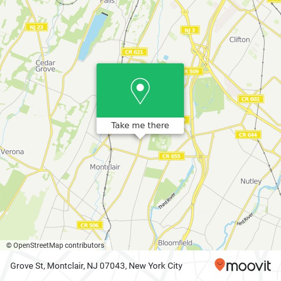 Mapa de Grove St, Montclair, NJ 07043