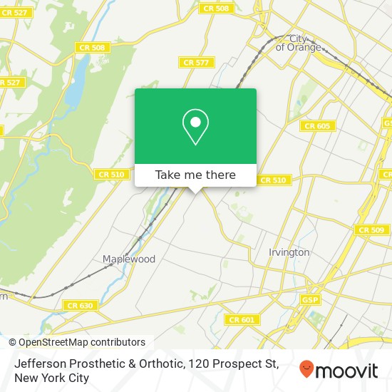 Mapa de Jefferson Prosthetic & Orthotic, 120 Prospect St