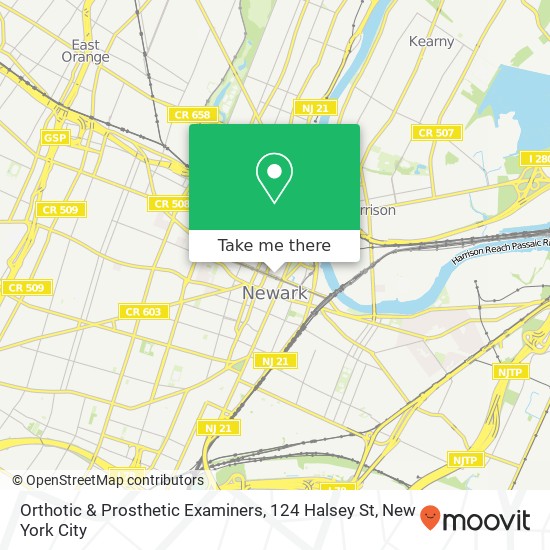 Mapa de Orthotic & Prosthetic Examiners, 124 Halsey St