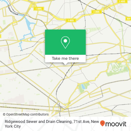 Ridgewood Sewer and Drain Cleaning, 71st Ave map