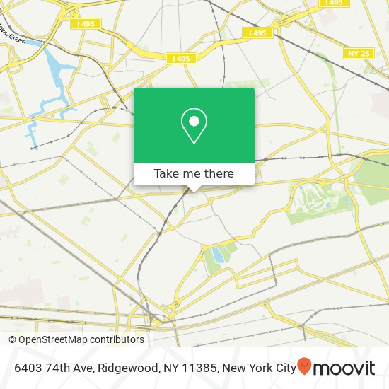 Mapa de 6403 74th Ave, Ridgewood, NY 11385