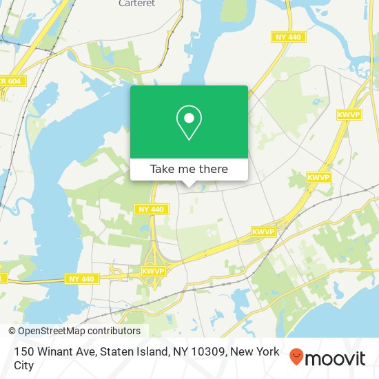Mapa de 150 Winant Ave, Staten Island, NY 10309