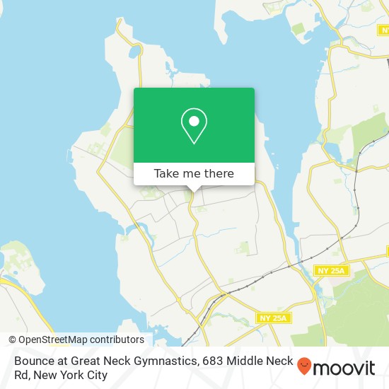 Mapa de Bounce at Great Neck Gymnastics, 683 Middle Neck Rd