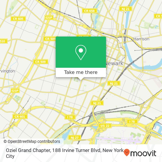 Mapa de Oziel Grand Chapter, 188 Irvine Turner Blvd