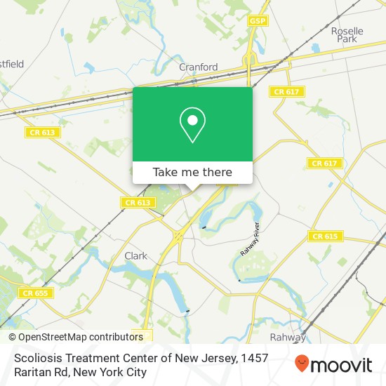 Mapa de Scoliosis Treatment Center of New Jersey, 1457 Raritan Rd