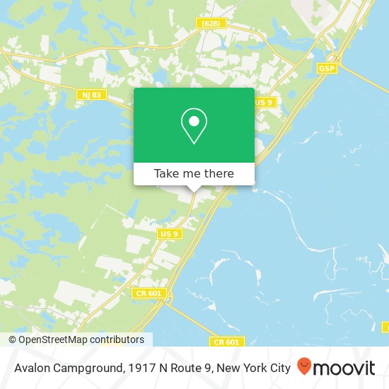 Mapa de Avalon Campground, 1917 N Route 9