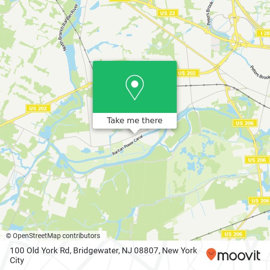 Mapa de 100 Old York Rd, Bridgewater, NJ 08807