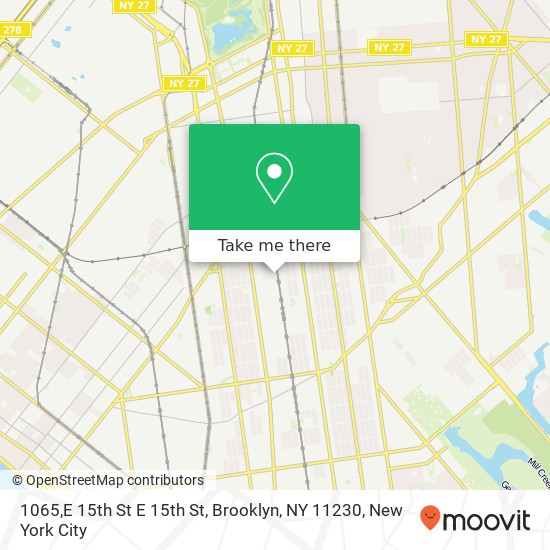Mapa de 1065,E 15th St E 15th St, Brooklyn, NY 11230