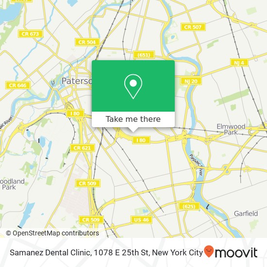 Mapa de Samanez Dental Clinic, 1078 E 25th St