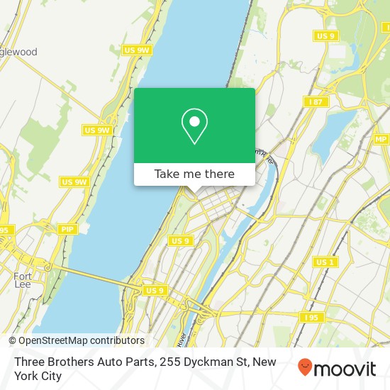 Mapa de Three Brothers Auto Parts, 255 Dyckman St