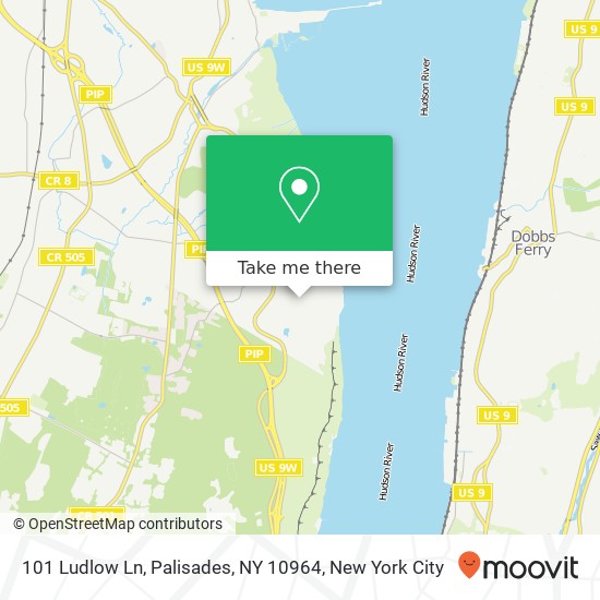 Mapa de 101 Ludlow Ln, Palisades, NY 10964