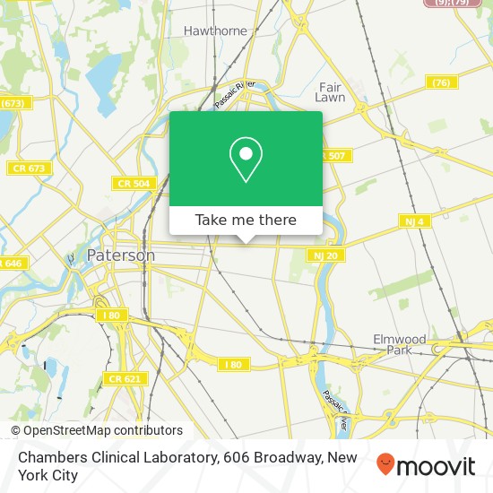 Chambers Clinical Laboratory, 606 Broadway map